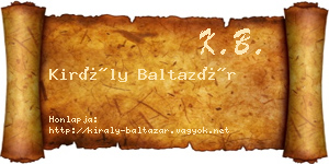 Király Baltazár névjegykártya